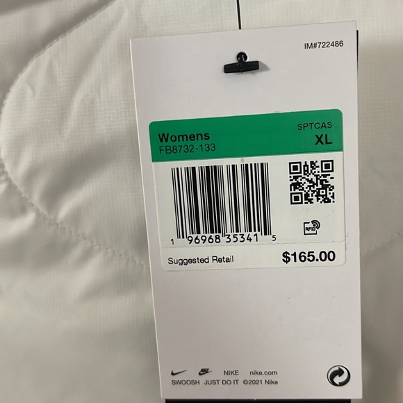 Nike Sportswear Essential Sail/Black FB8732-133 Women's Quilted Trench Jacket XL - Picture 8 of 8